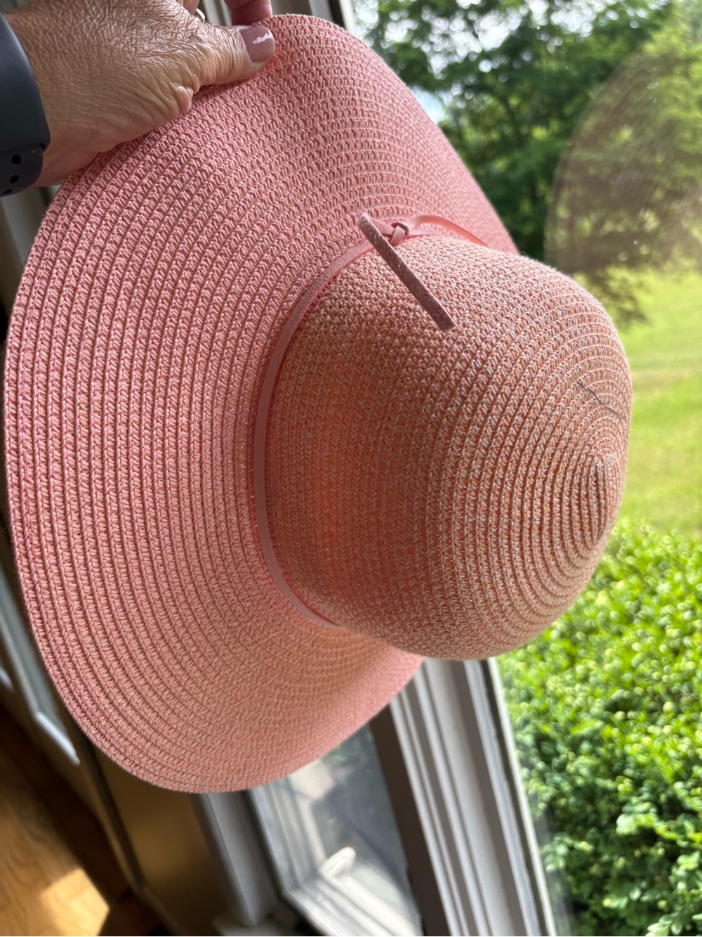 Jacobson Hat Wide Brim Pink Straw Sun Hat travel